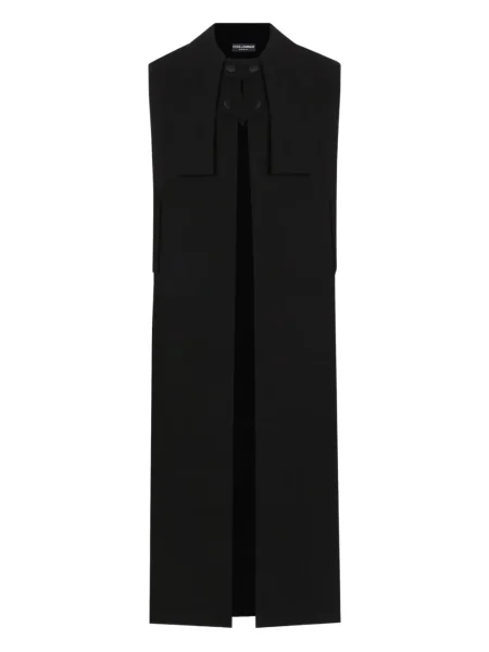 Płaszcz Dolce And Gabbana z krepy czarny