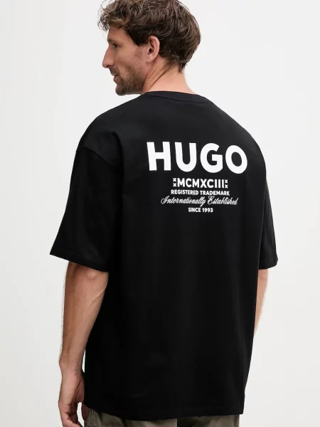 HUGO Blue tricou bărbătesc din Nalono negru