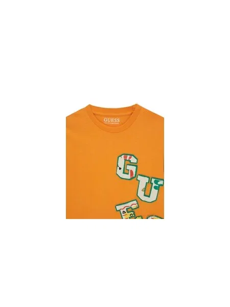 Guess Majica Relaxed Fit oranžna