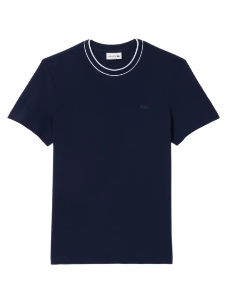 T-shirt o kroju regular fit z mieszanki bawełny Lacoste niebieska