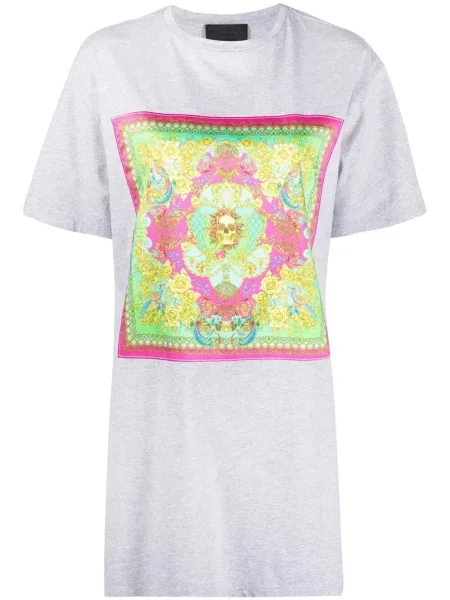 Rochie tip cămașă Philipp Plein cu imagine de costum gri