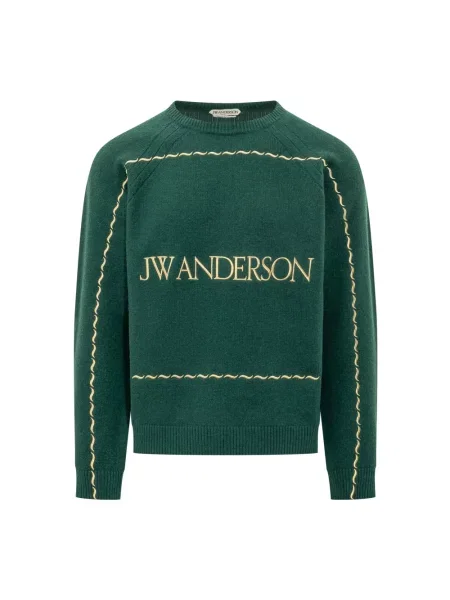 Sweter Jw Anderson z logo zielony
