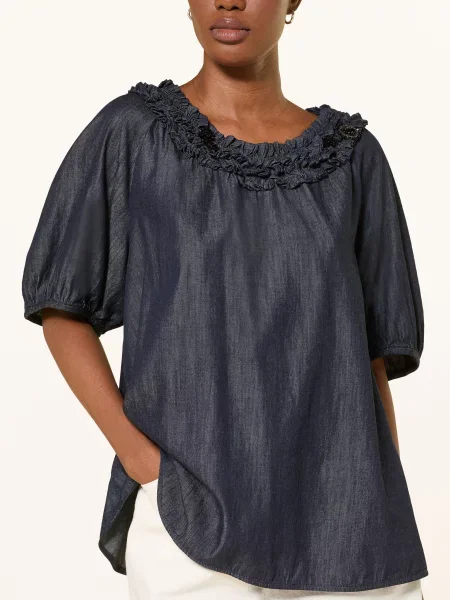 Top 's Max Mara s kamínky modrý