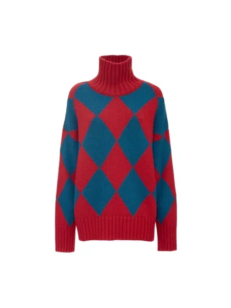 Sweter La Doublej z wzorem argyle klasyczny