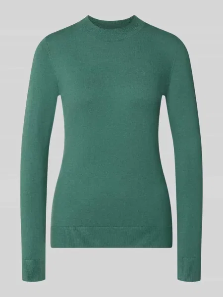 Sweter z dzianiny o kroju slim fit z elastycznymi wykończeniami Christian Berg Woman zielony
