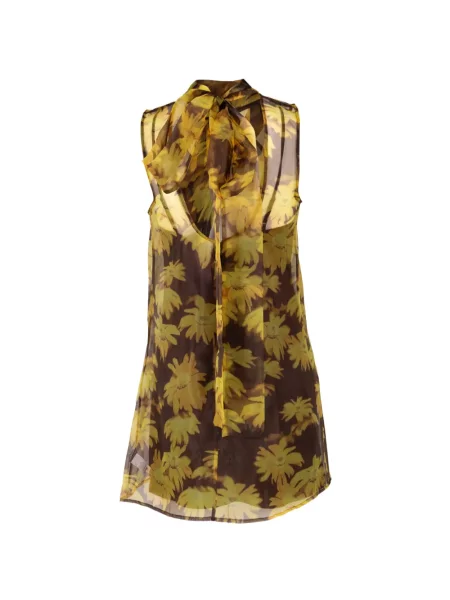 Rochie mini Staud cu model floral cu imagine maro
