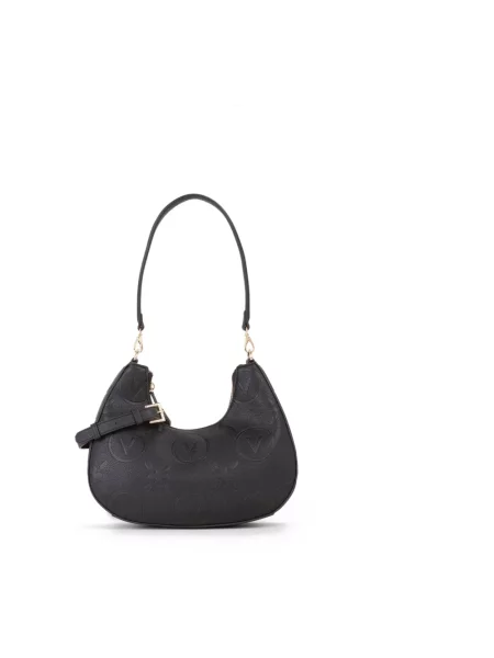 Torba na ramię z wytłoczonym logo na całej powierzchni model ‘Samba’ Valentino Bags czarna