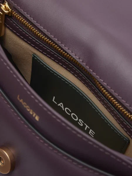 Кожаная сумка Lacoste бордовая