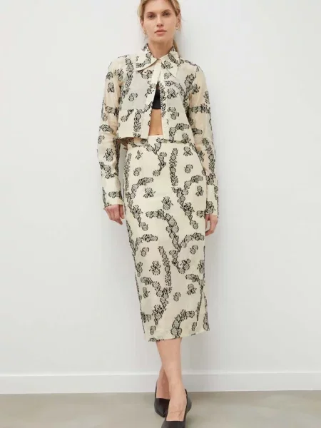 Day Birger et Mikkelsen koszula regular z kołnierzykiem klasycznym beżowy