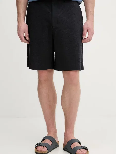 Armani Exchange szorty z lyocellem niebieskie