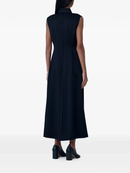Κοστούμι μίντι φόρεμα Jil Sander με λαιμόκοψη v με μήκος μέχρι το γόνατο μαύρο