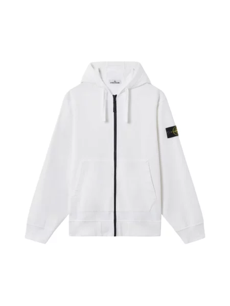 Bluza z kapturem Stone Island z kapturem z kamieniami biała