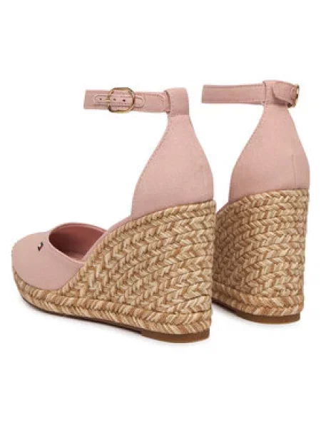 Tommy Hilfiger Espadrilės Flag High Wedge Espad Closed Toe rožinė