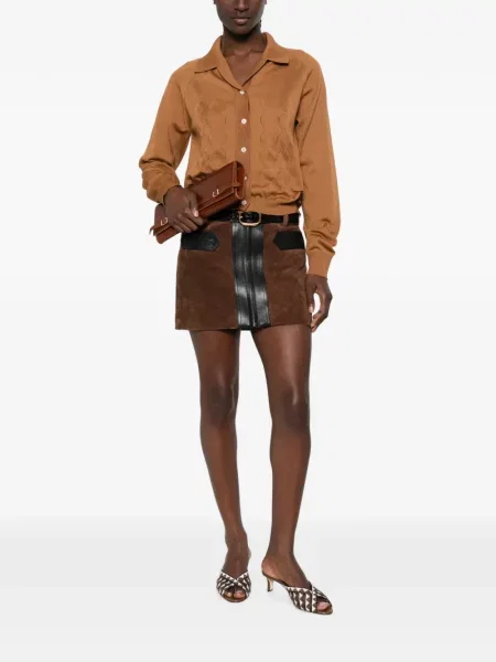 Cardigan Marni tricotate cu autograf maro
