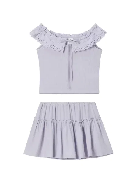 Fustă B+ab cu broderie violet