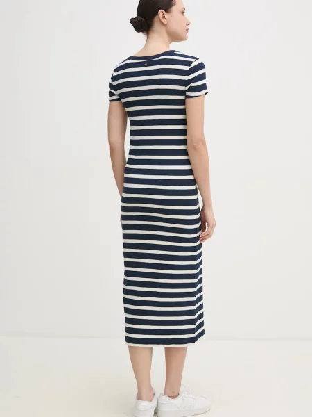 Šaty Tommy Hilfiger tmavomodrá midi