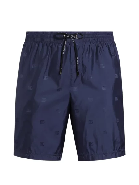 Slip de baie Dolce & Gabbana din jacard cu autograf albastru