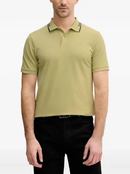 Gulerat tricou polo Guess cu dungi verde