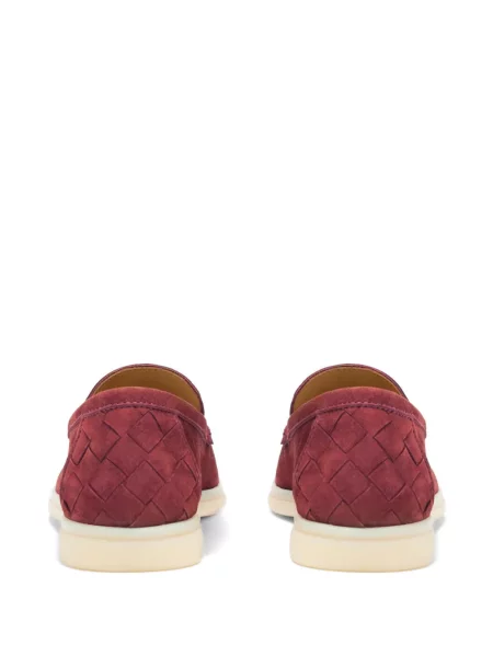 Pantofi loafer Scarosso din piele de căprioară roșu