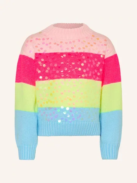 Billieblush Svetr S Flitry A Třpytivou Přízí neonově růžová / neonově zelená / tmavě modrá