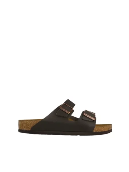 Klapki Birkenstock skórzane brązowe