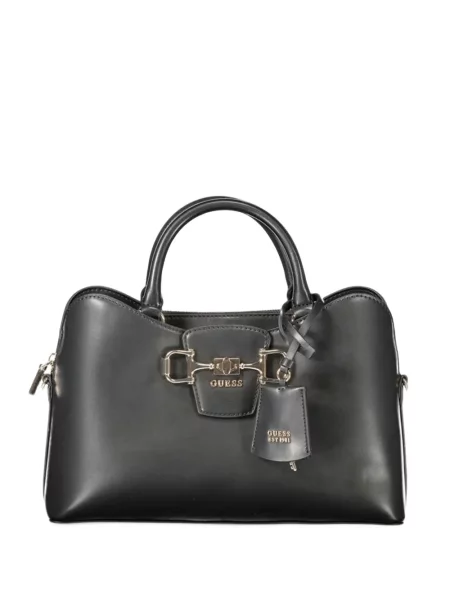 Geantă shopper Guess cu autograf negru