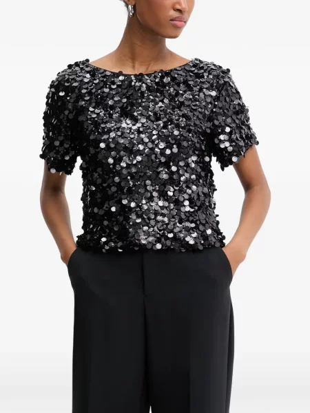 Scurt top Haveone cu paiete negru