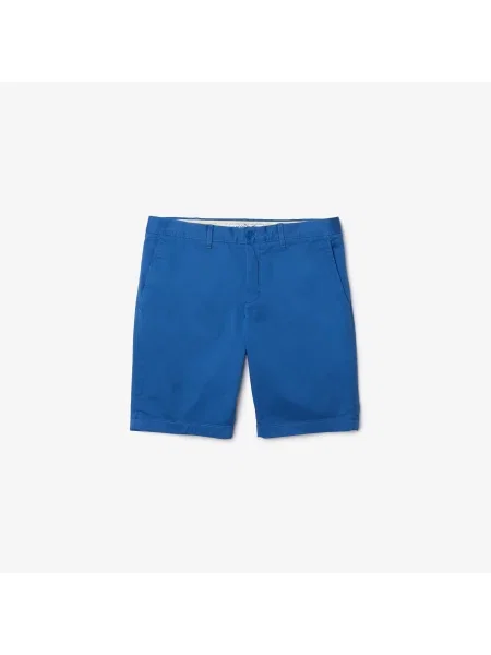 Lacoste Bermudy Z Elastycznej Bawełny Slim Fit niebieskie