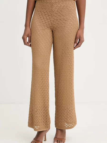 Twinset Pantaloni de damă cu vâscoză maro