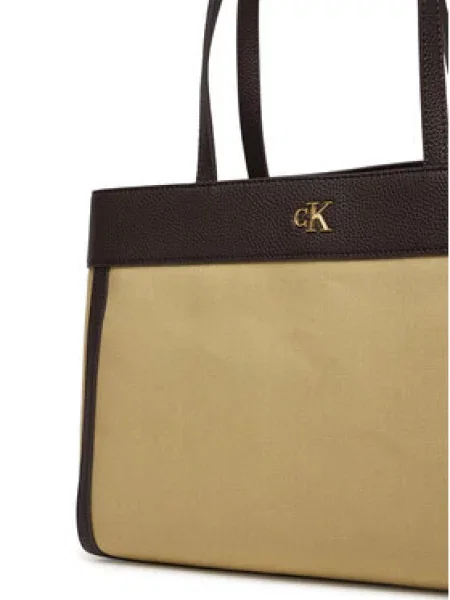 Calvin Klein Torbica Ck Canvas Medium Tote bež