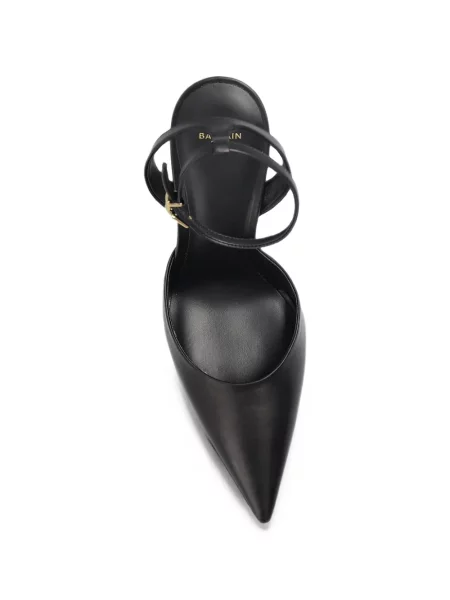 Pantofi cu toc Balmain cu bretele negru