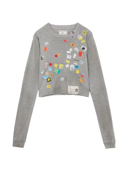 Decupat tricou Maison Mihara Yasuhiro cu imagine gri