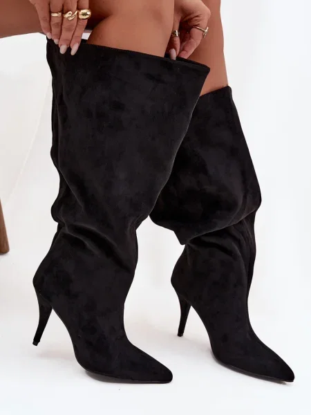 Hlačke slip Boto iz semiša črna