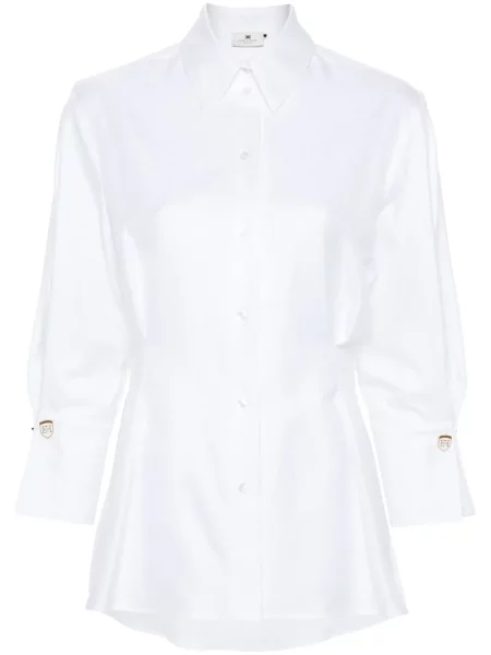 Poplínová košile Elisabetta Franchi bílá