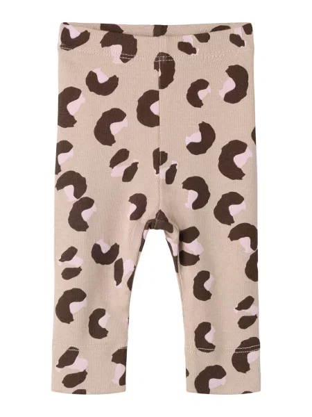 NAME IT Leggings NBFLANA maro închis / taupe / grej gri