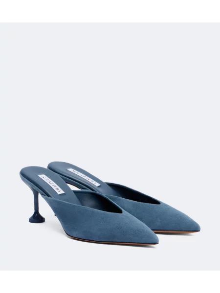 Pantofi cu toc Aquazzura din piele de căprioară albastru