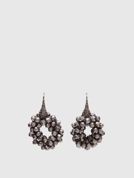 Серьги Peserico с бисером серые