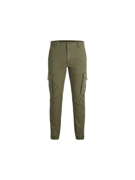 Jack & Jones Spodnie materiałowe Paul Flake Tapered Fit zielony