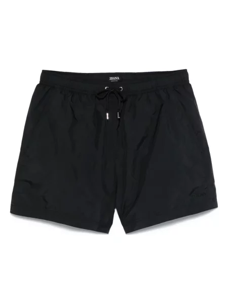 Pantaloni scurți Zegna cu broderie negru