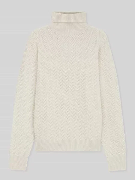 Golf o kroju regular fit z czystej żywej wełny model ‘HATILO’ Boss biały