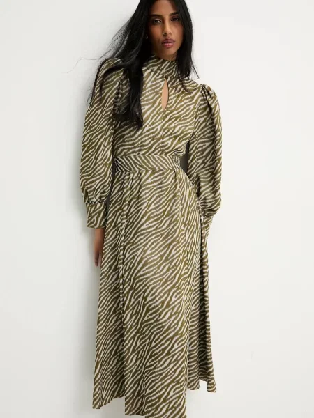 Haljina Answear.LAB midi širi se prema dolje zelena