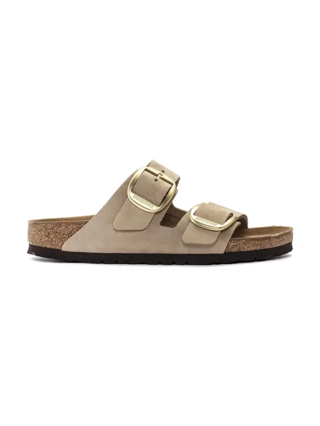 Birkenstock papuci din nubuc Arizona Big Buckle bej