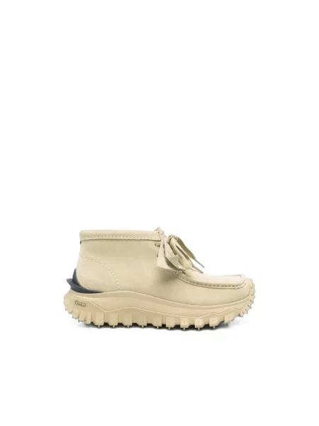 Botki Moncler skórzane beżowe