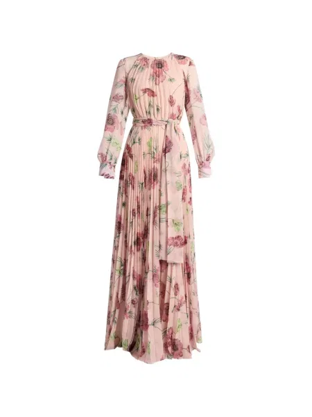Rochie Erdem cu model floral cu imagine roz
