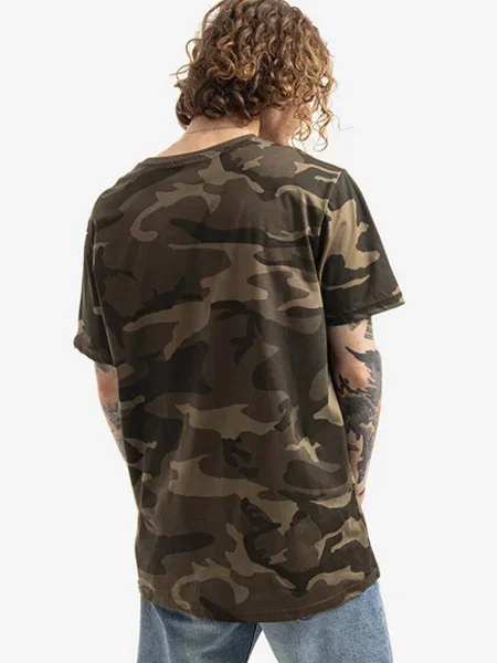 Alpha Industries tricou Basic bărbați cu model verde