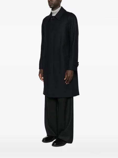 Palton Lardini cu model herringbone albastru