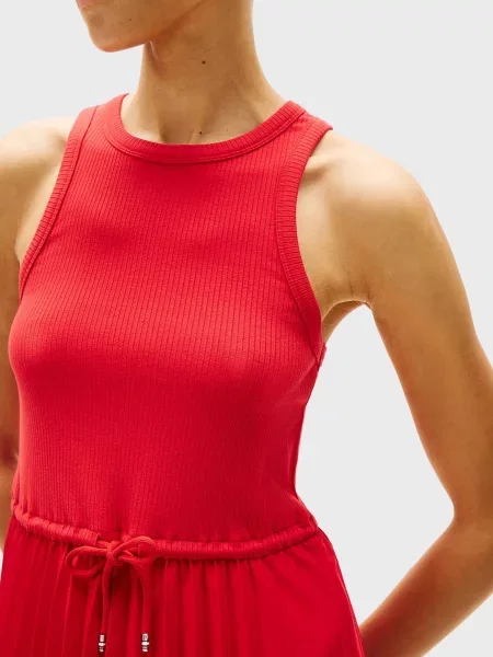 Плиссированное платье Tommy Hilfiger красное