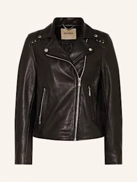 Mos Mosh Kurtka Skórzana Mmgoha Z Ćwiekami schwarz czarna