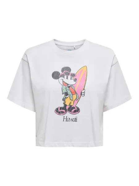 ONLY Tricou Mickey Minnie alb