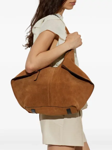 Geantă shopper Allsaints cu cataramă maro